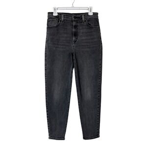 Levis High Waisted Mom Jeans Women's 31 Black Gray Stretch Denim